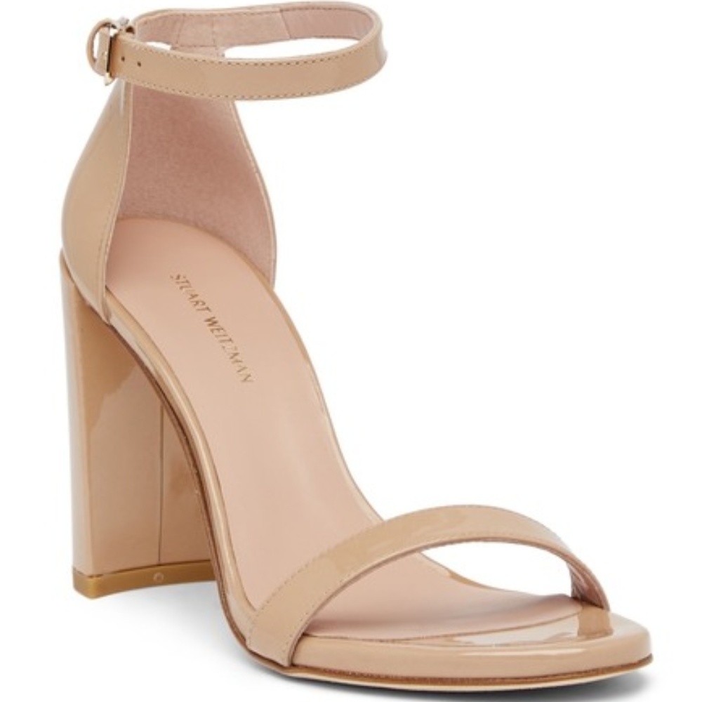 NEW Stuart Weitzman Nude Leather Sandals - Picture 3 of 5